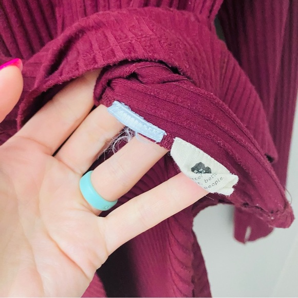 Madewell Ribbed Long Sleeve Turtle Neck Top Maroon Sz Medium - Picture 6 of 9